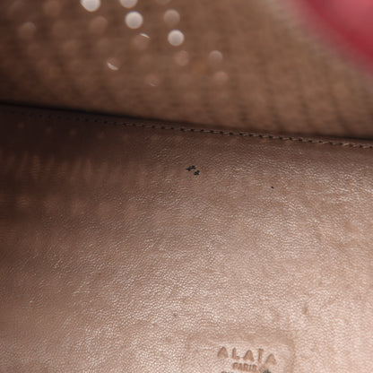 Alaia Calfskin Lux Laser Cut Tote Red 7 of 18