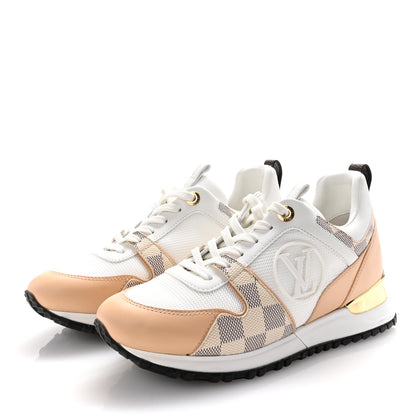 Louis Vuitton Calfskin Damier Azur Run Away Sneakers 36 White 4 of 10