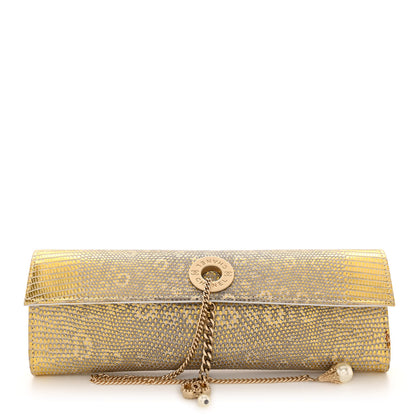 Chanel Lizard Pearl Evening Clutch Beige 1 of 12