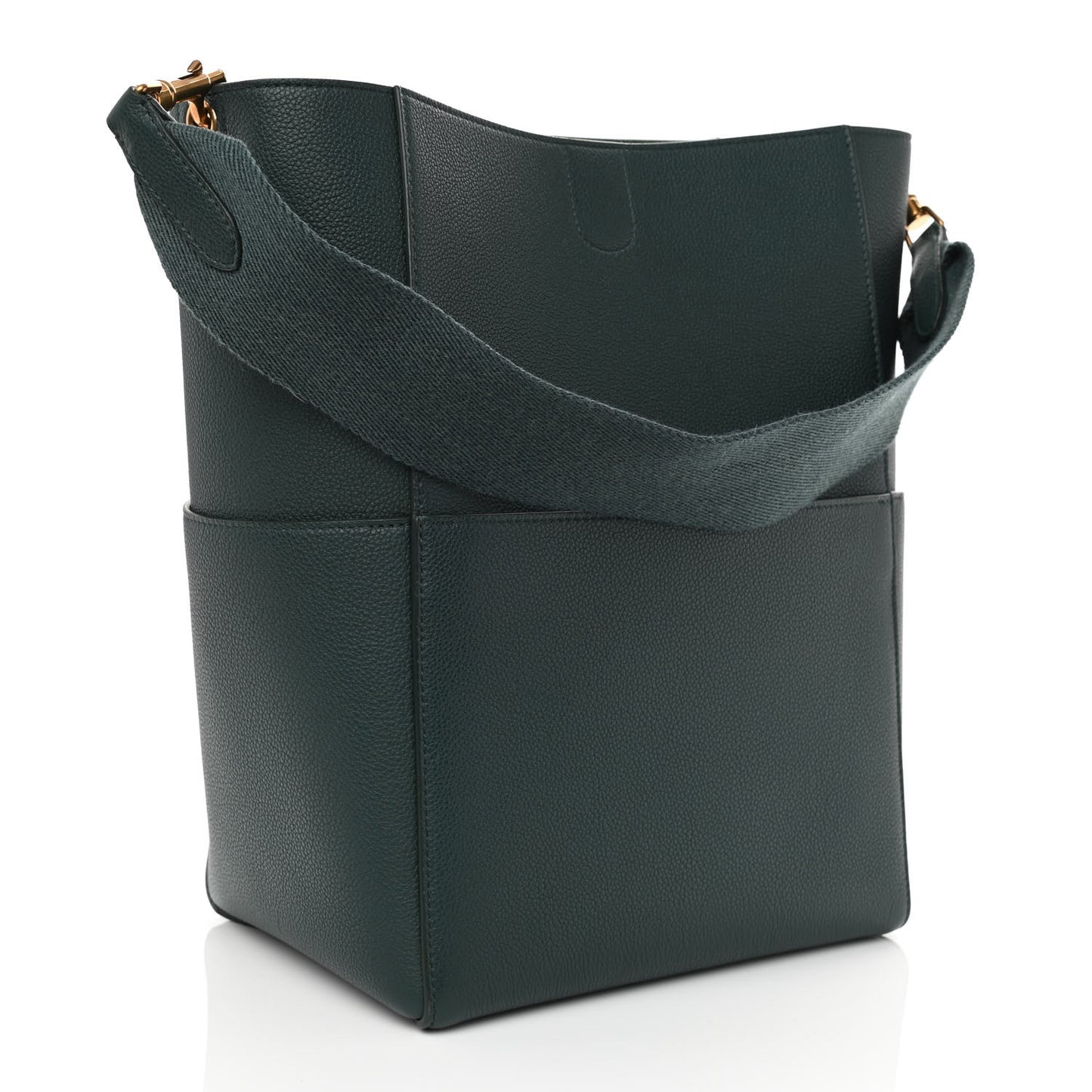 Soft Grained Calfskin Sangle Bucket Bag Amazone