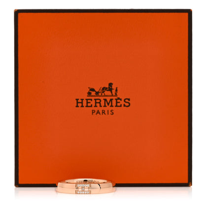 Hermes 18K Rose Gold Diamond Ever Herakles Wedding Band Ring 54 6.75 5 of 5