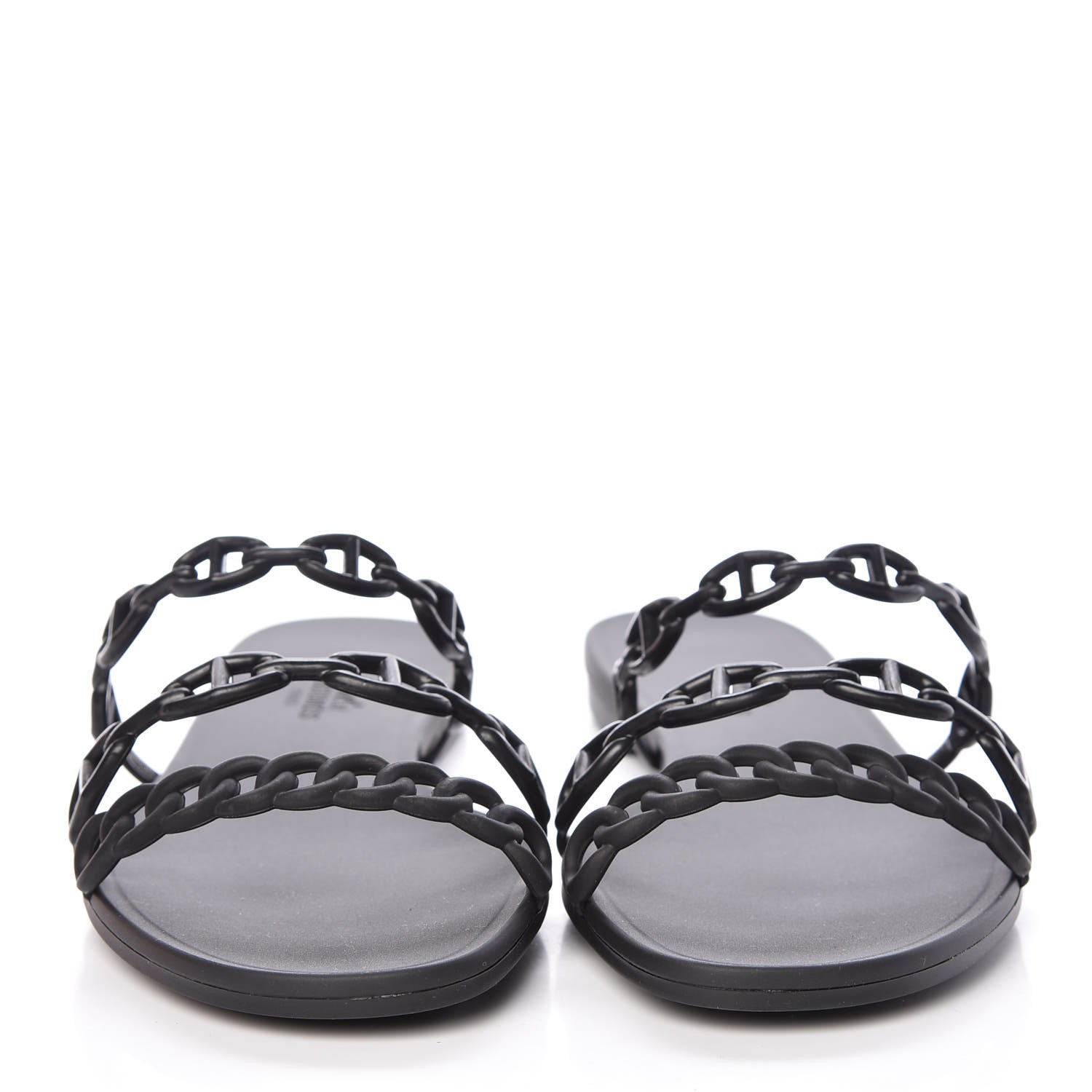 Hermes Rubber Chaine d'Ancre Rivage Sandals 39 Black 2 of 9