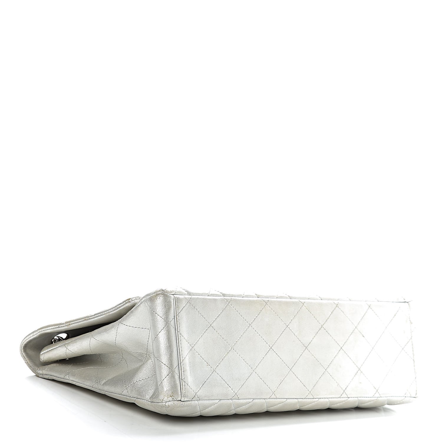 Chanel Metallic Lambskin Quilted Maxi Single Flap Silver 4 of 16