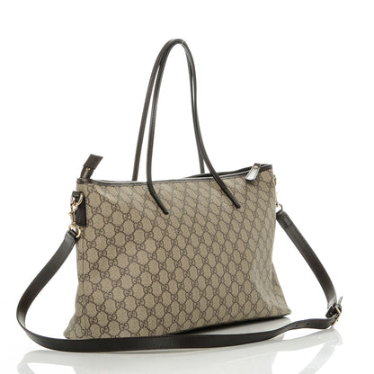 Gucci GG Supreme Monogram Medium Zippered Tote Dark Brown 3 of 7