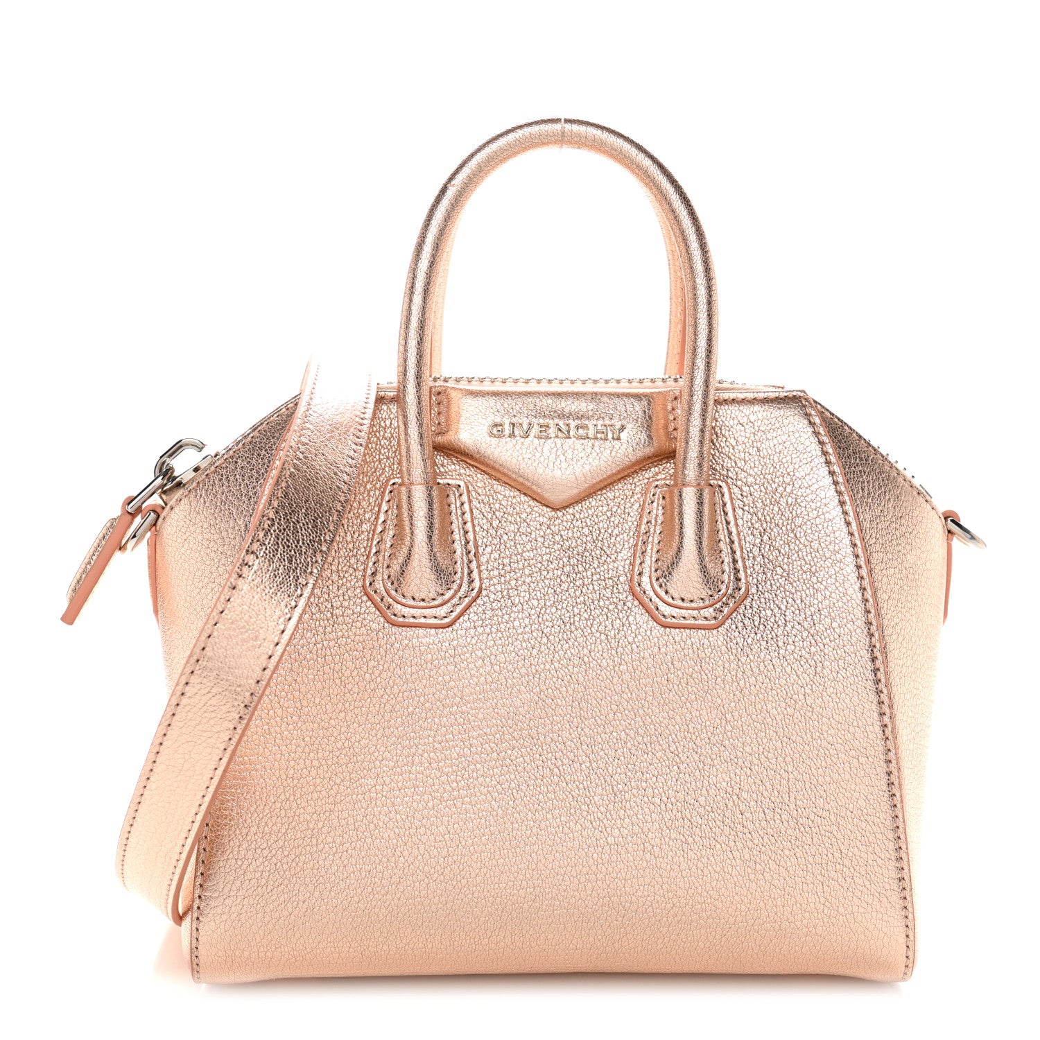 Givenchy Metallic Sugar Goatskin Mini Antigona Light Pink 1 of 11