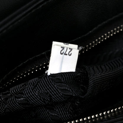 Prada Saffiano Tessuto Nylon Chain Shoulder Bag Black 7 of 11
