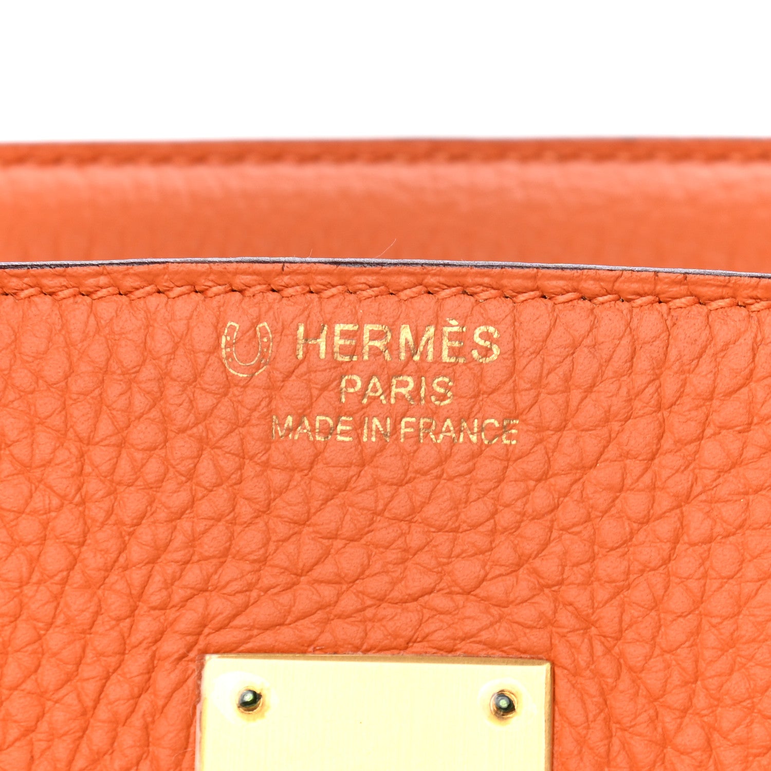 Hermes Togo Bi Color Horseshoe Birkin 35 Orange Graphite 6 of 10