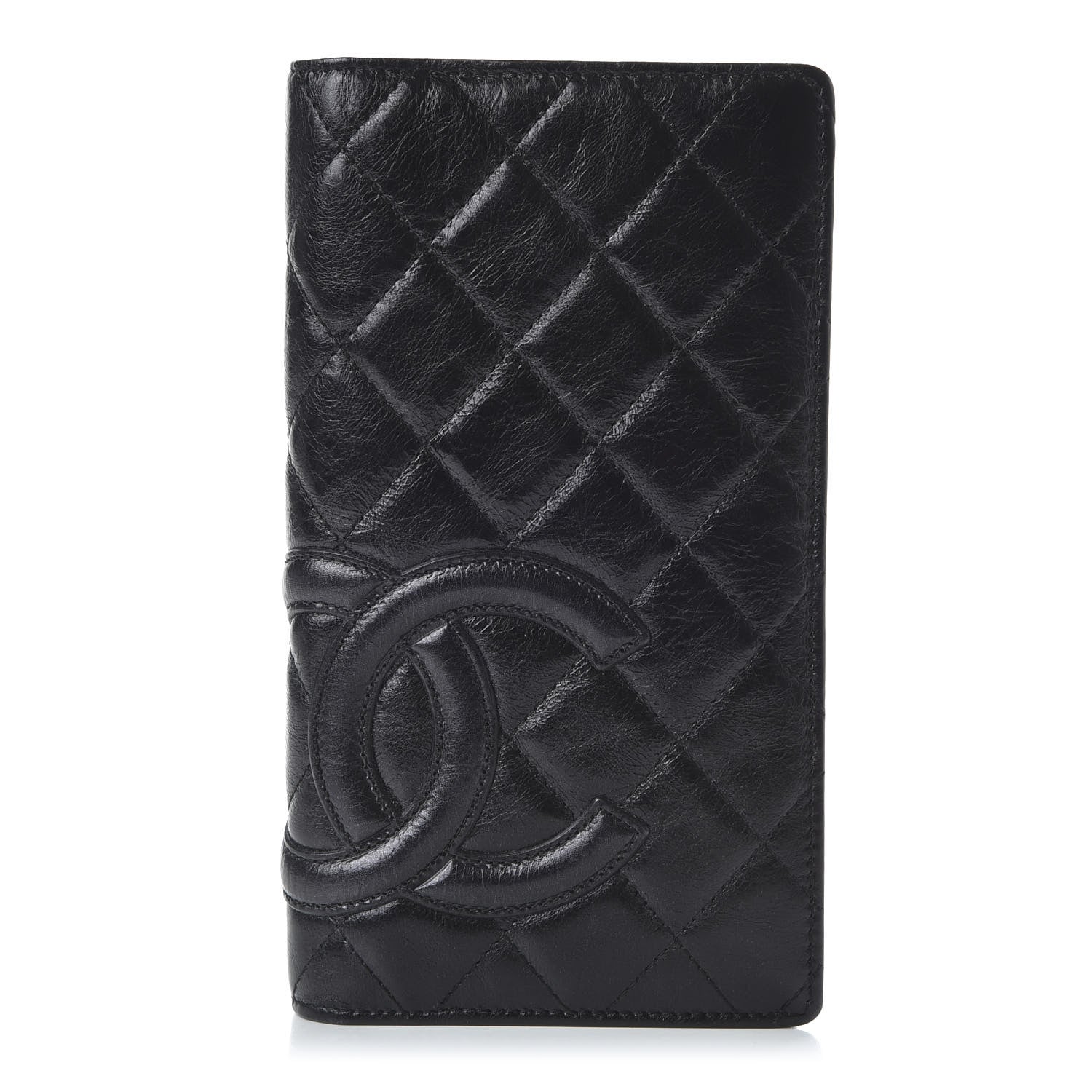 Chanel Aged Calfskin Quilted Cambon Yen Wallet Black 1 of 10