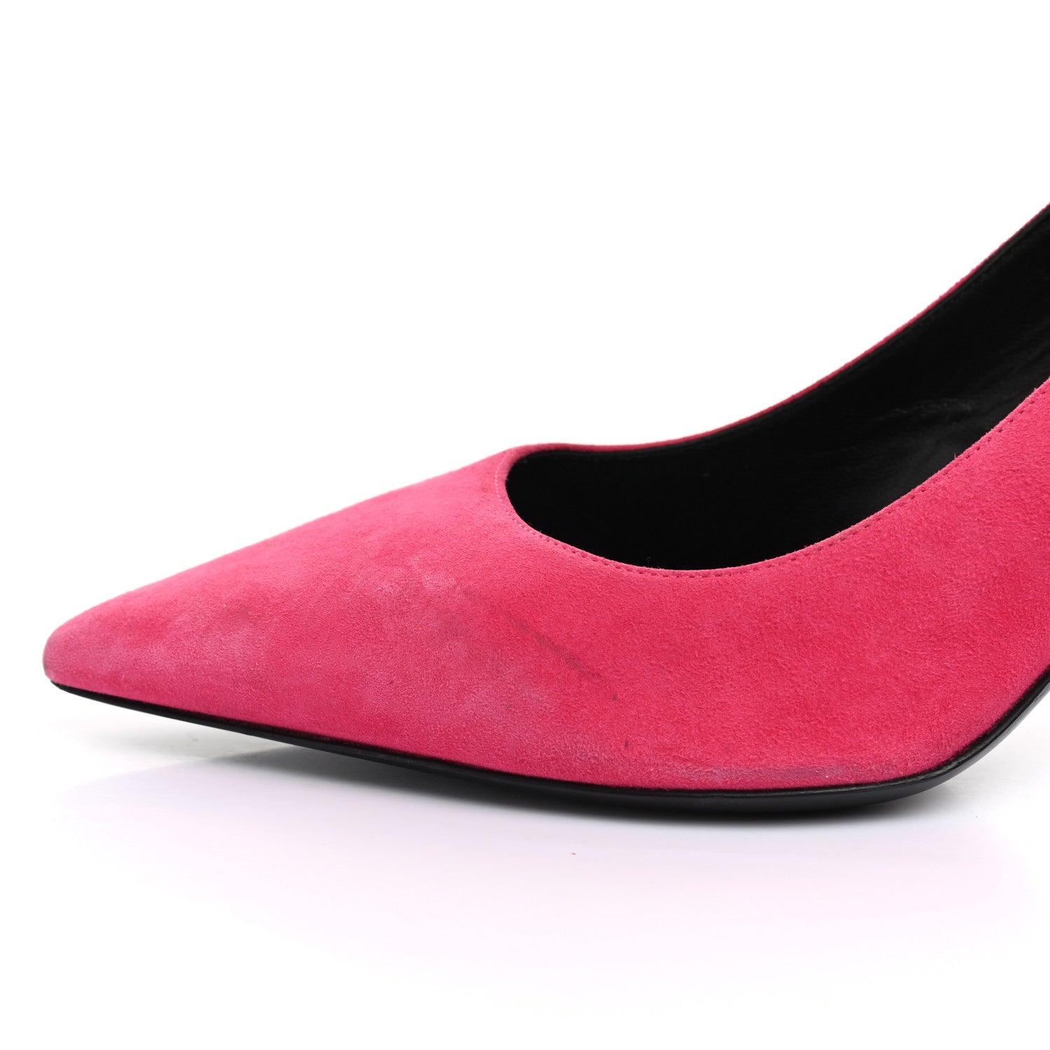 Saint Laurent Suede Calfskin Anja 85 Pumps 38 Hot Pink 12 of 15