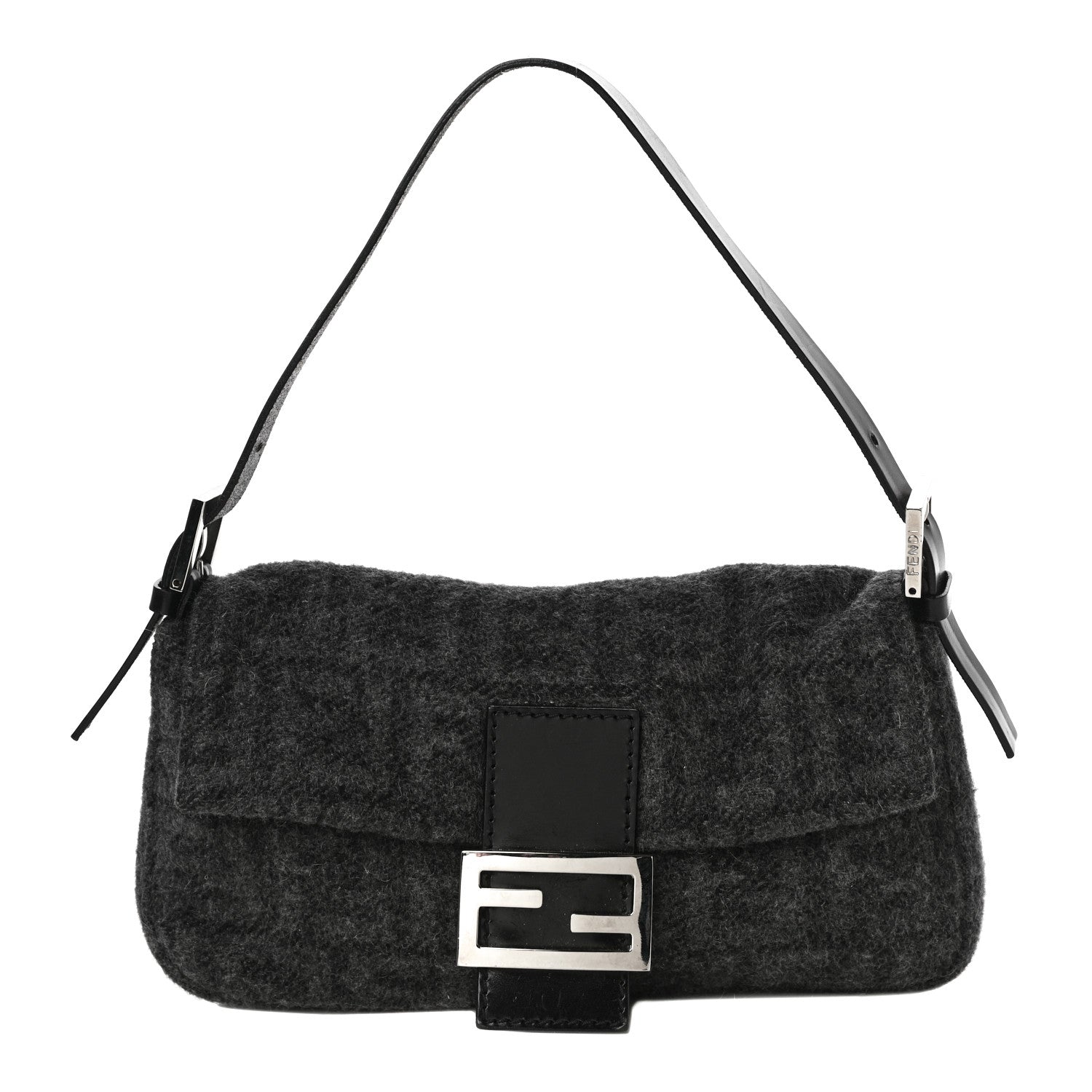 Fendi Wool Zucca Baguette Grey 1 of 9