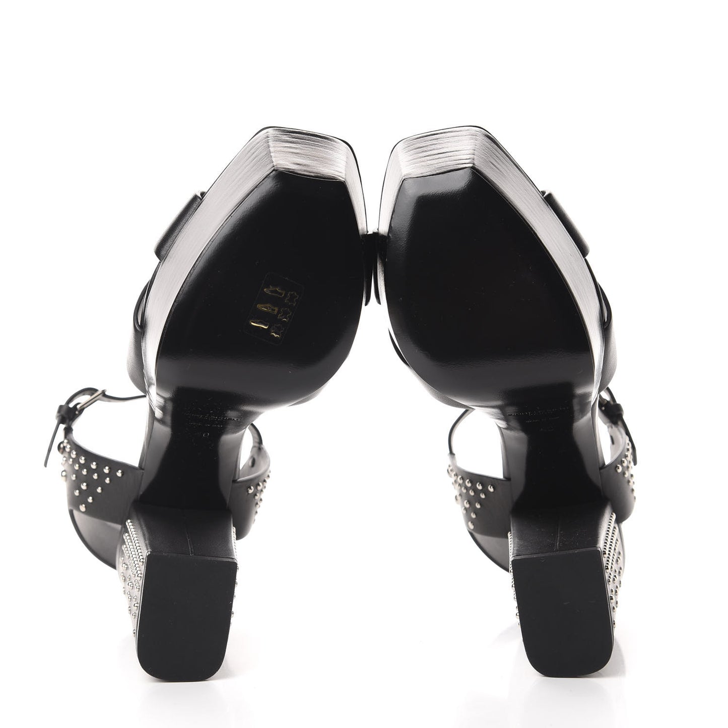 Calfskin Studded Farrah 80 Platform Sandals 40 Black