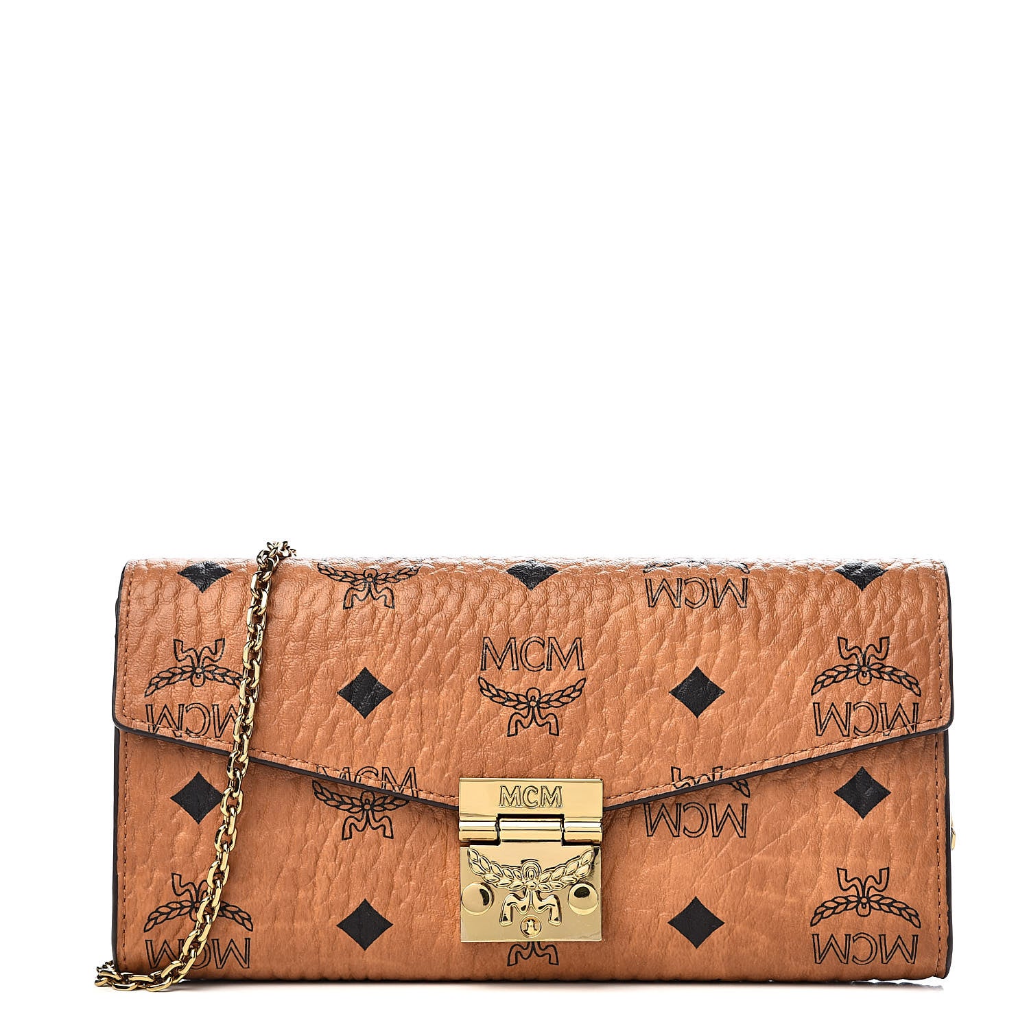 MCM Visetos Large Patricia Wallet On Chain Cognac 1 of 11