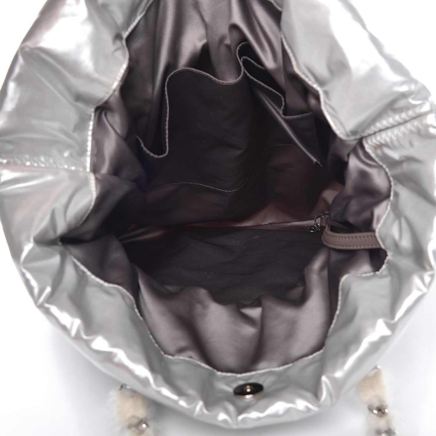 Vinyl Mohair Trimmed CC Bonbons Tote Silver
