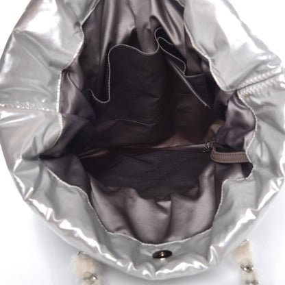 Chanel Vinyl Mohair Trimmed CC Bonbons Tote Silver 5 of 8