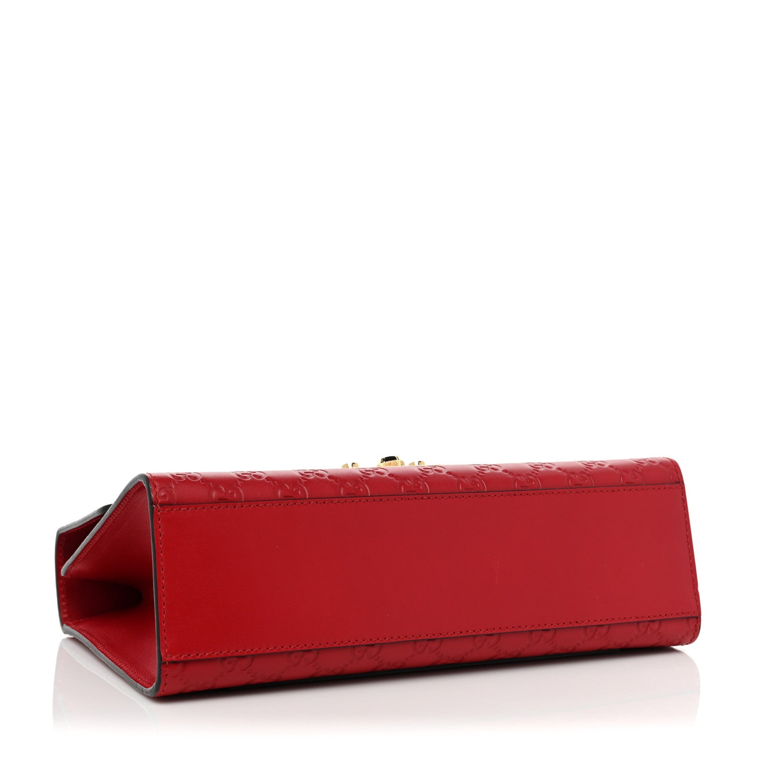 Gucci Guccissima Medium Padlock Shoulder Bag Hibiscus Red 4 of 9