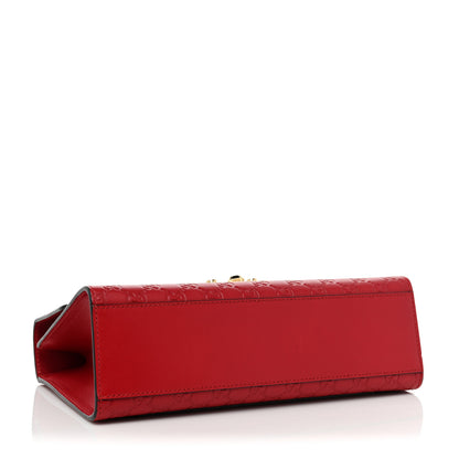 Gucci Guccissima Medium Padlock Shoulder Bag Hibiscus Red 4 of 9