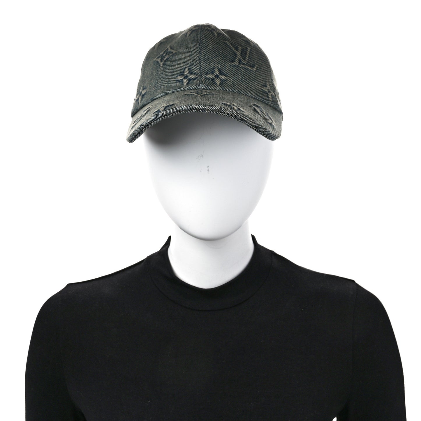 LOUIS VUITTON Monogram Washed Denim Cap M Blue