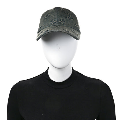 Louis Vuitton LOUIS VUITTON Monogram Washed Denim Cap M Blue 2 of 9