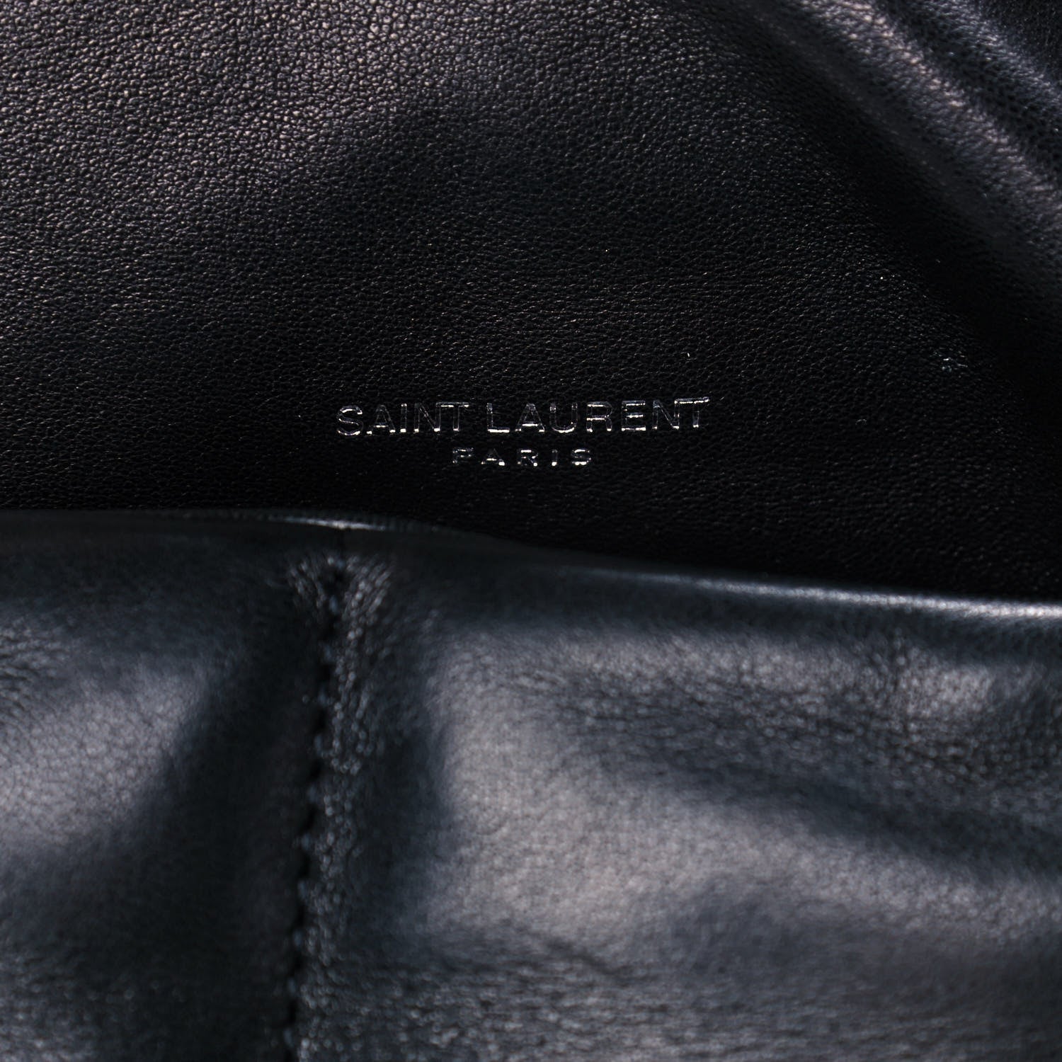 Saint Laurent Lambskin Quilted Medium Loulou Puffer Monogram Chain Satchel Black 6 of 10