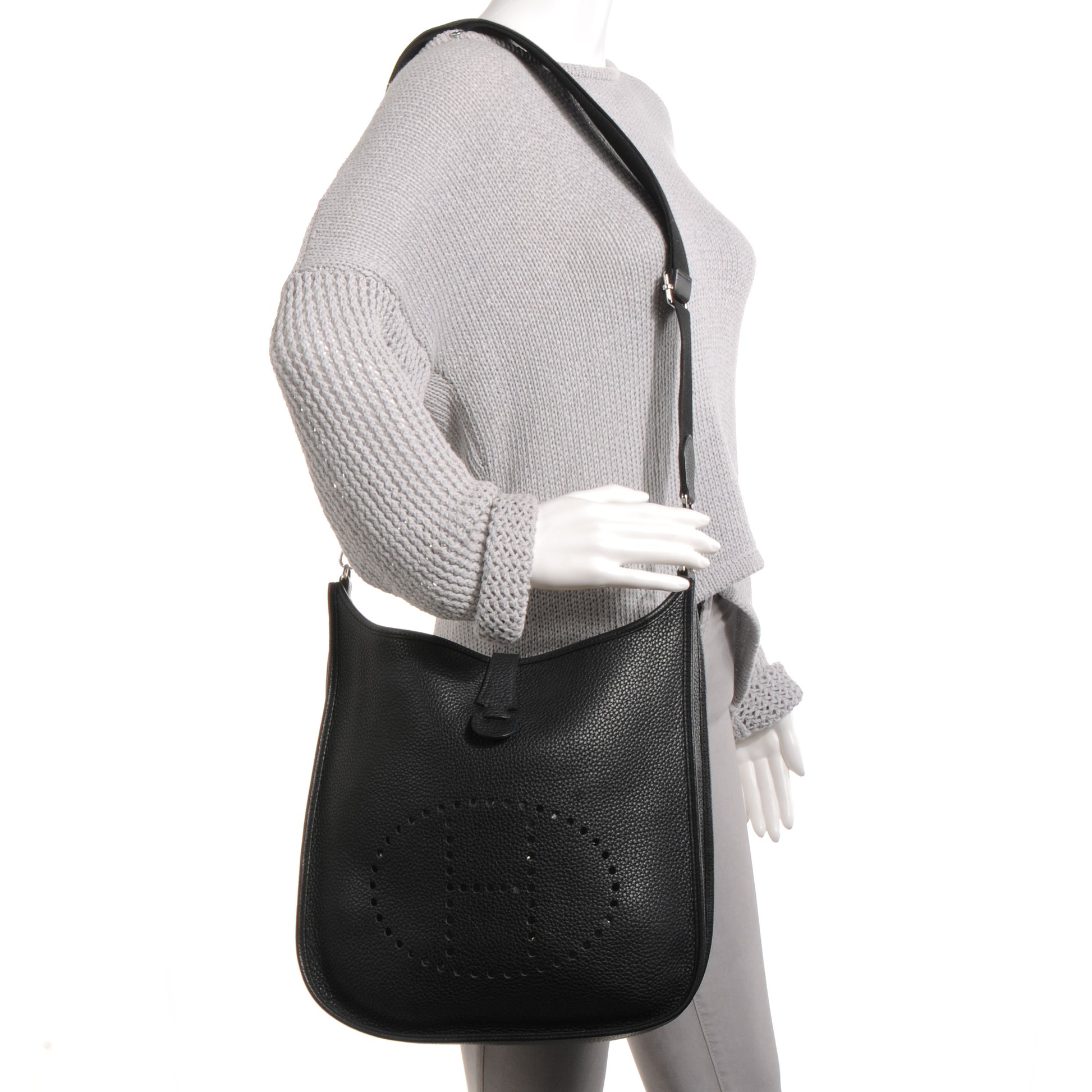 Hermes Taurillon Clemence Evelyne III GM Black 2 of 8