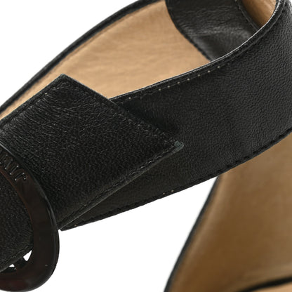 Jimmy Choo Nappa Plexi Jaimie Flat Sandals 35.5 Black 9 of 9