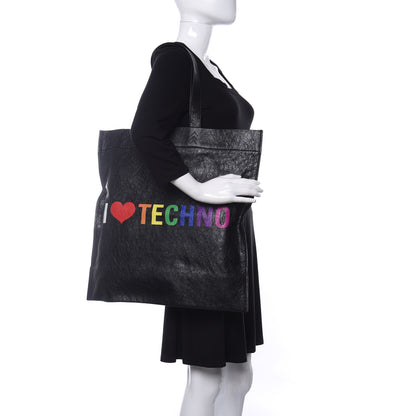 Balenciaga Agneau I Love Techno Supermarket Shopper L Black Multicolor 2 of 9