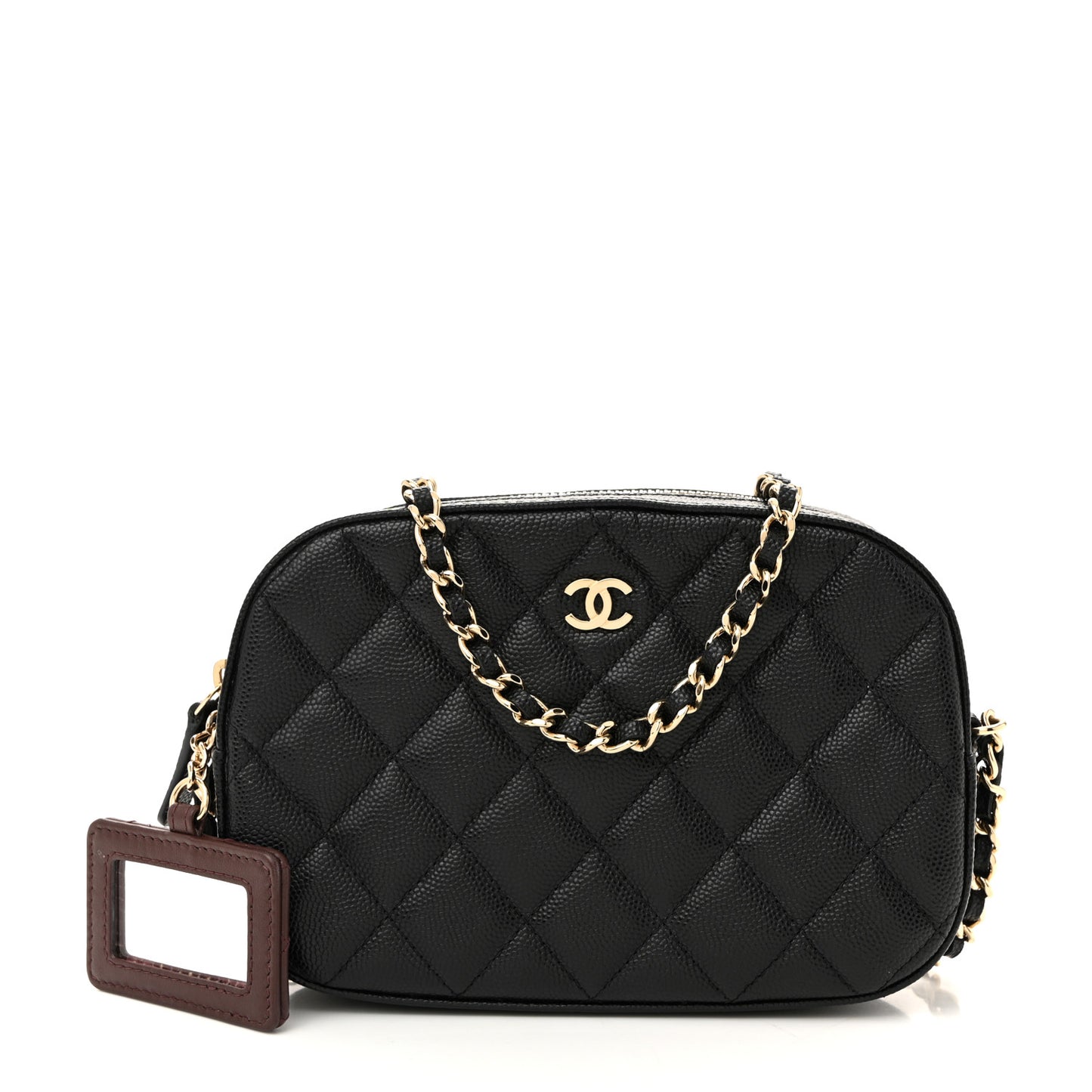 Caviar Quilted Vanity With Chain Black