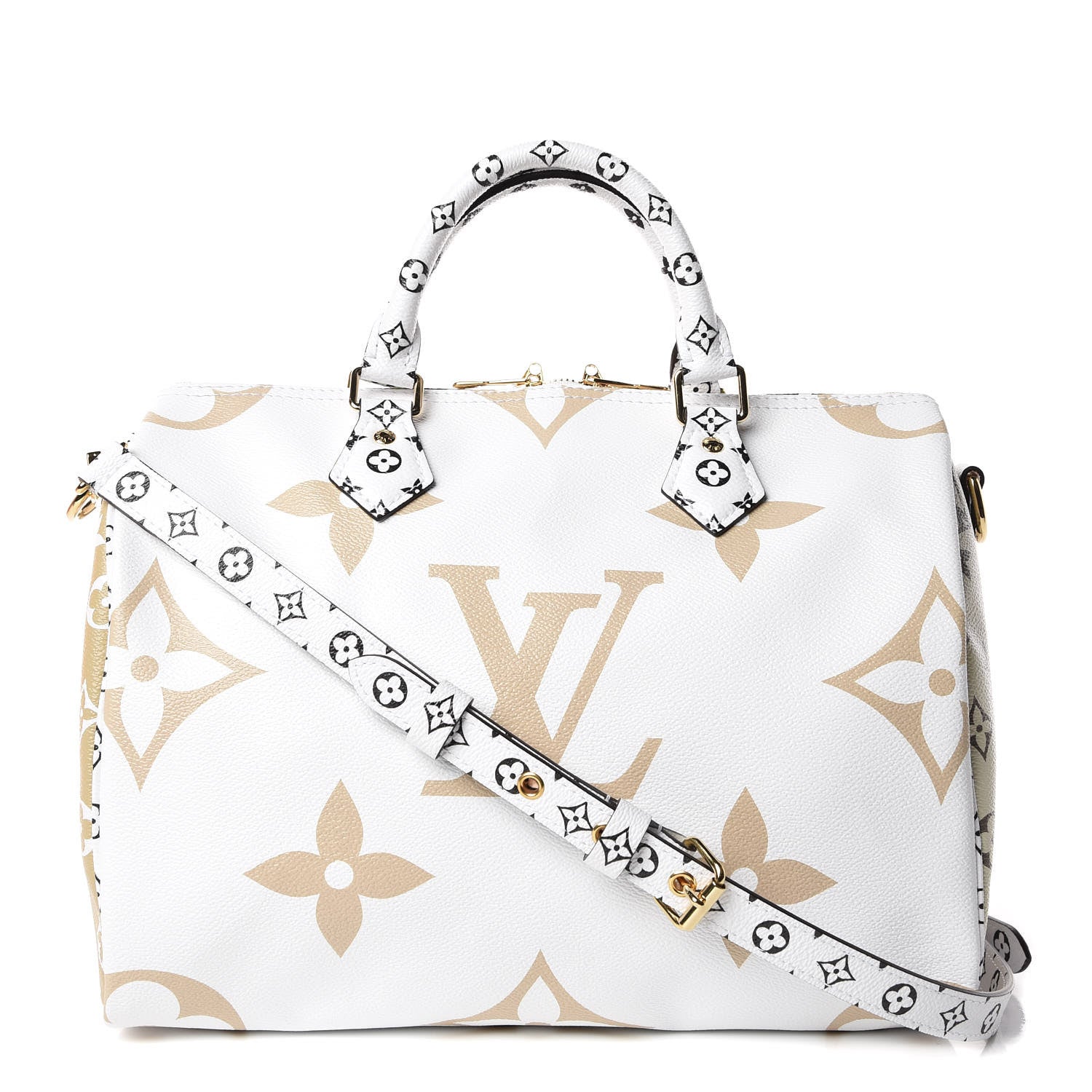 Louis Vuitton Monogram Giant Speedy Bandouliere 30 Kaki Beige 1 of 10