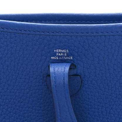 Hermes Taurillon Clemence Maxi Quadrille Evelyne TPM Royal Bleu Bleu Bill Biscuit Rouge H 6 of 11