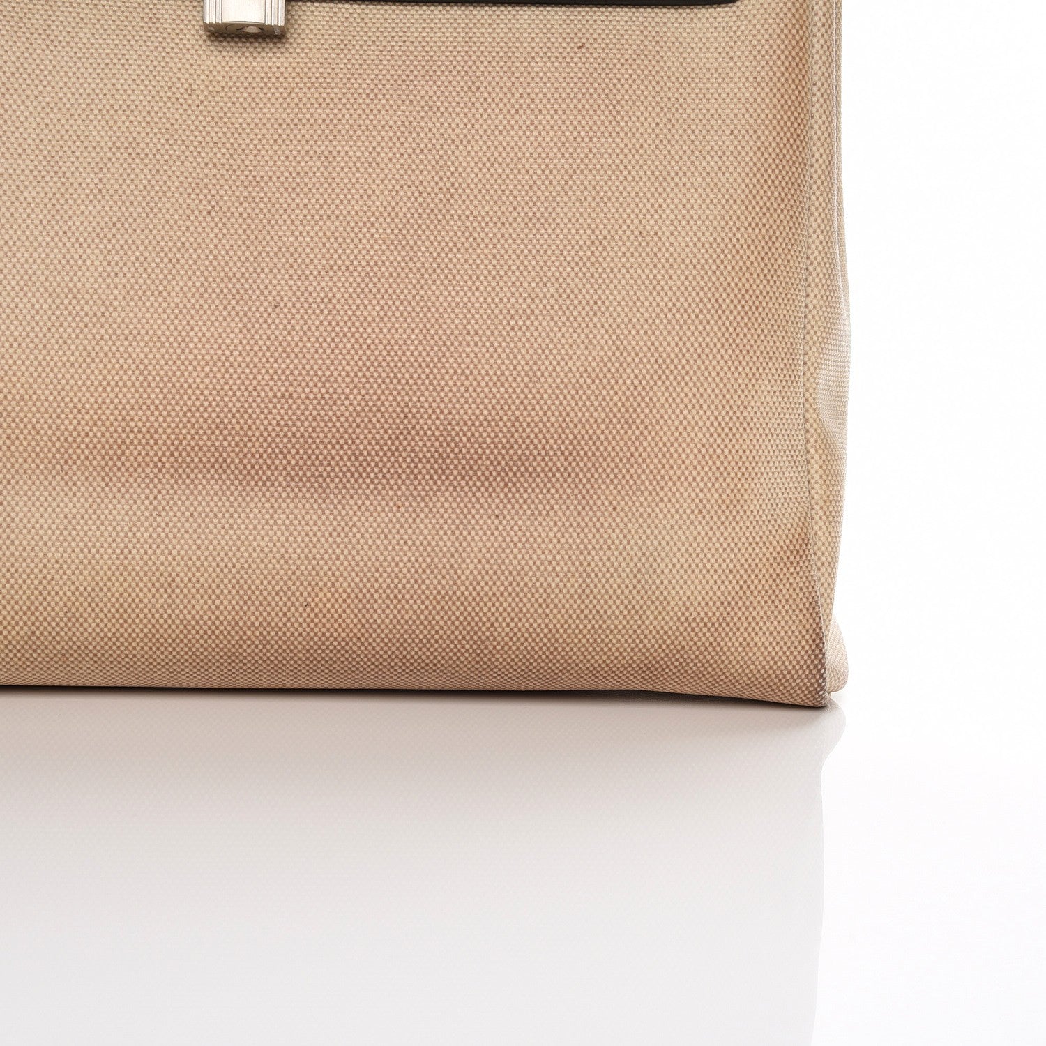 Hermes Toile Vache Calfskin Herbag 30 PM Bag Natural Black 10 of 11