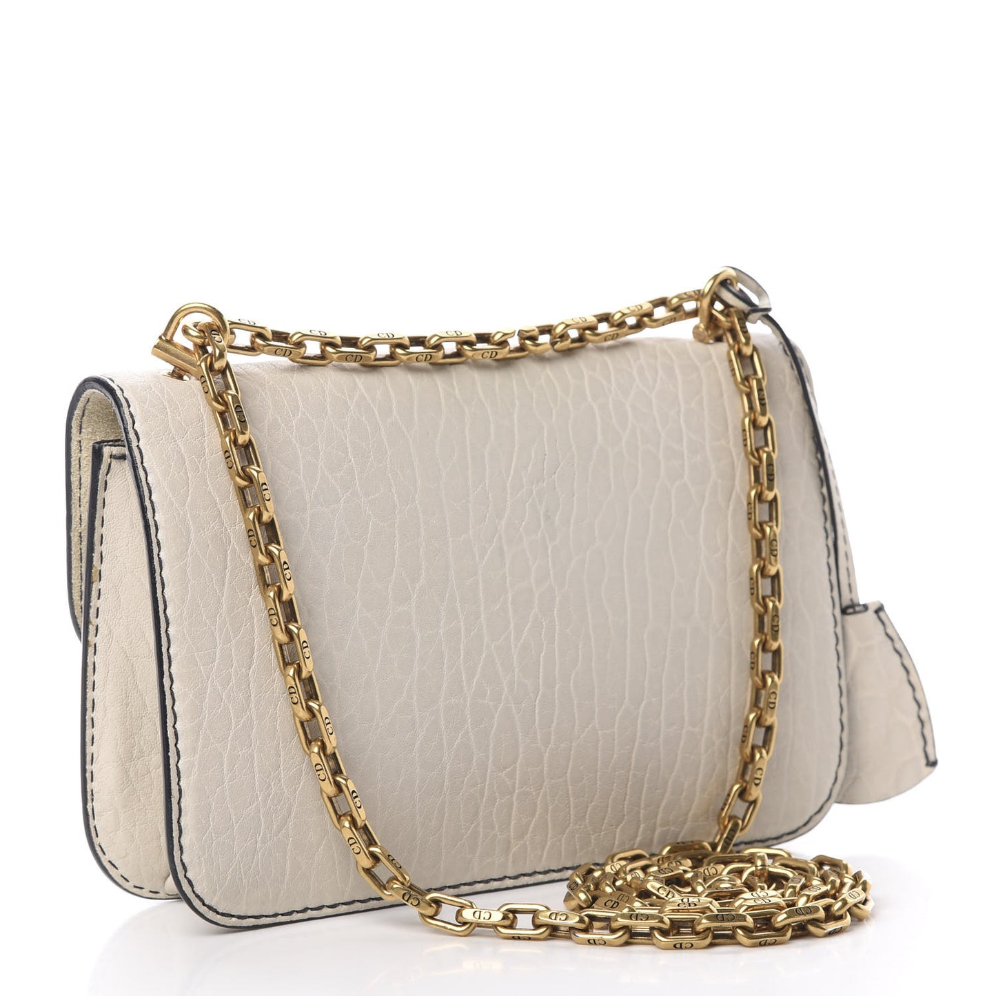 Canyon Grained Lambskin Small Dioraddict Flap Bag Ivory
