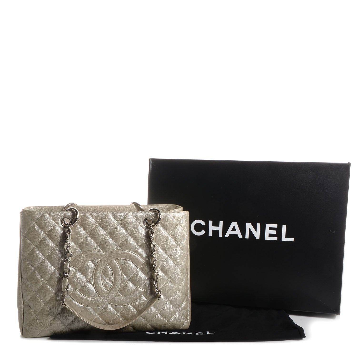 Chanel Caviar Quilted Grand Shopping Tote GST Pearl 5 of 8