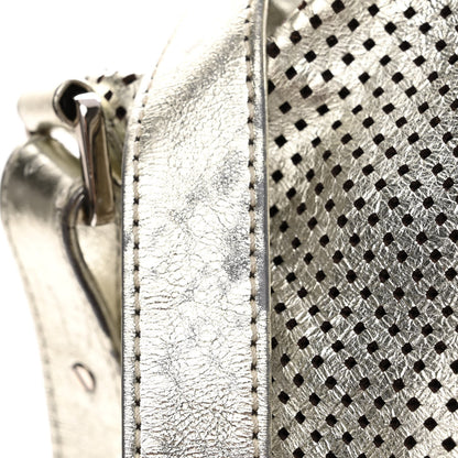 Chanel Metallic Glazed Calfskin Perforated Large Rodeo Drive Tote Silver 10 of 11