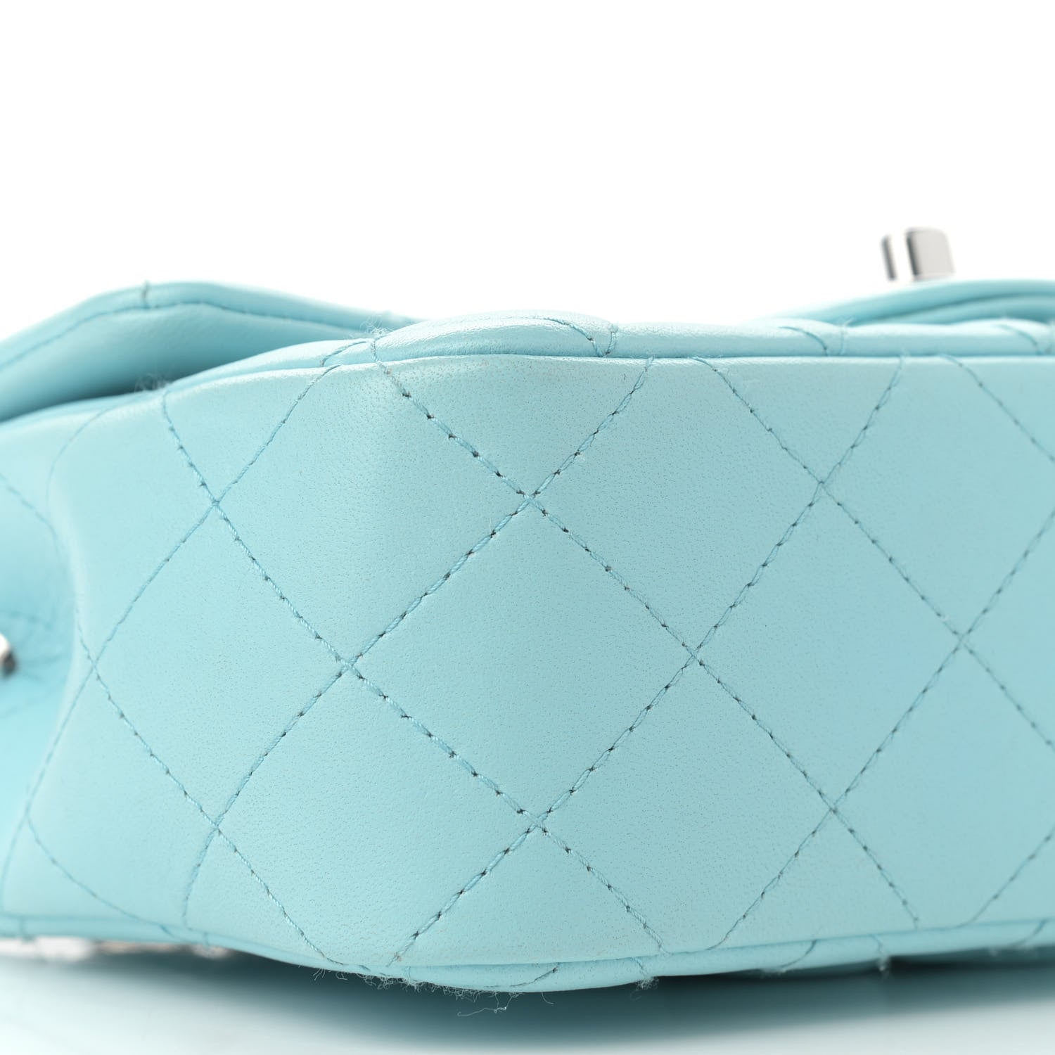 Chanel Lambskin Quilted Mini Rectangular Flap Light Blue 9 of 12