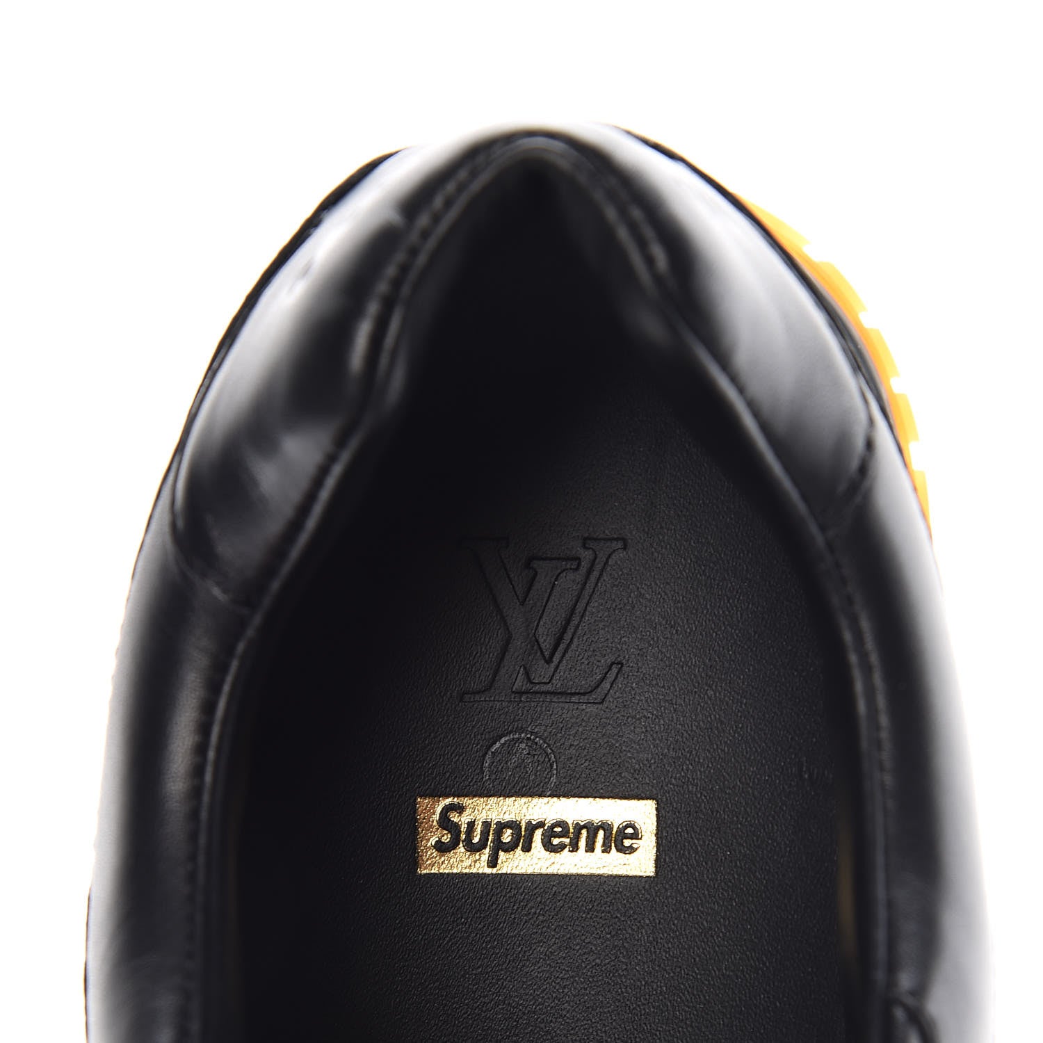Louis Vuitton X SUPREME Calfskin Run Away Sneakers 7.5 Black 7 of 9