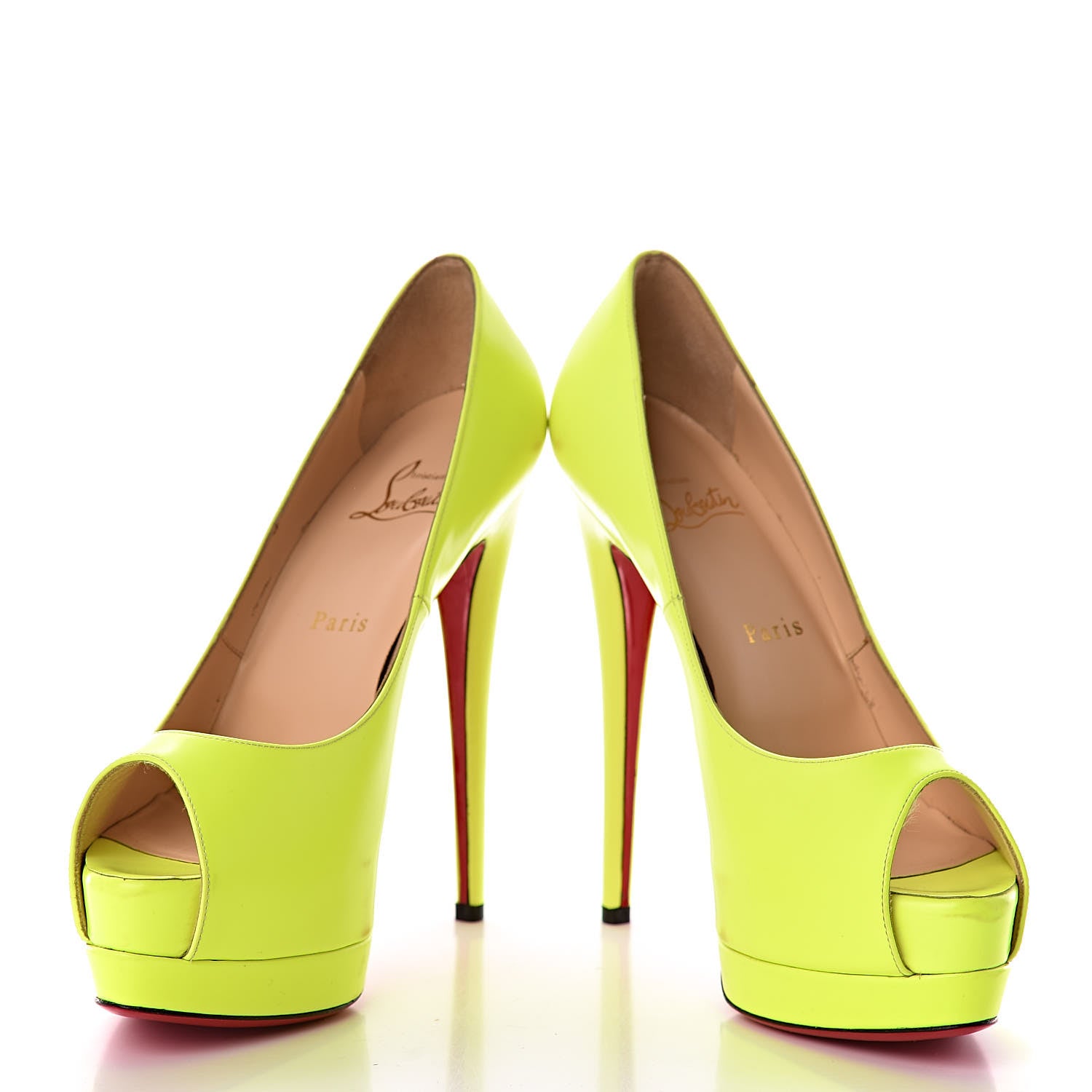 Christian Louboutin Calfskin Palais Royal 140 Pumps 38.5 Fluo 8 of 11