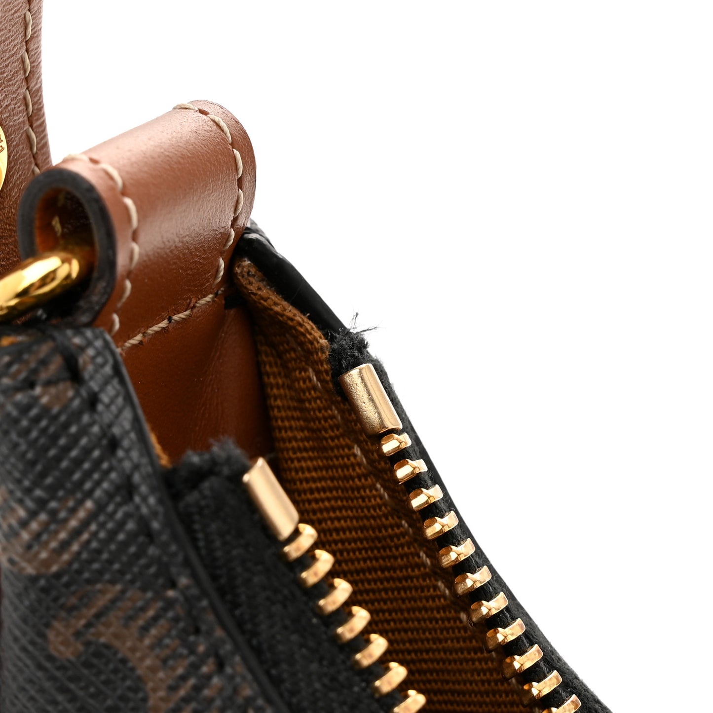 Triomphe Canvas Calfskin Ava Shoulder Bag Tan