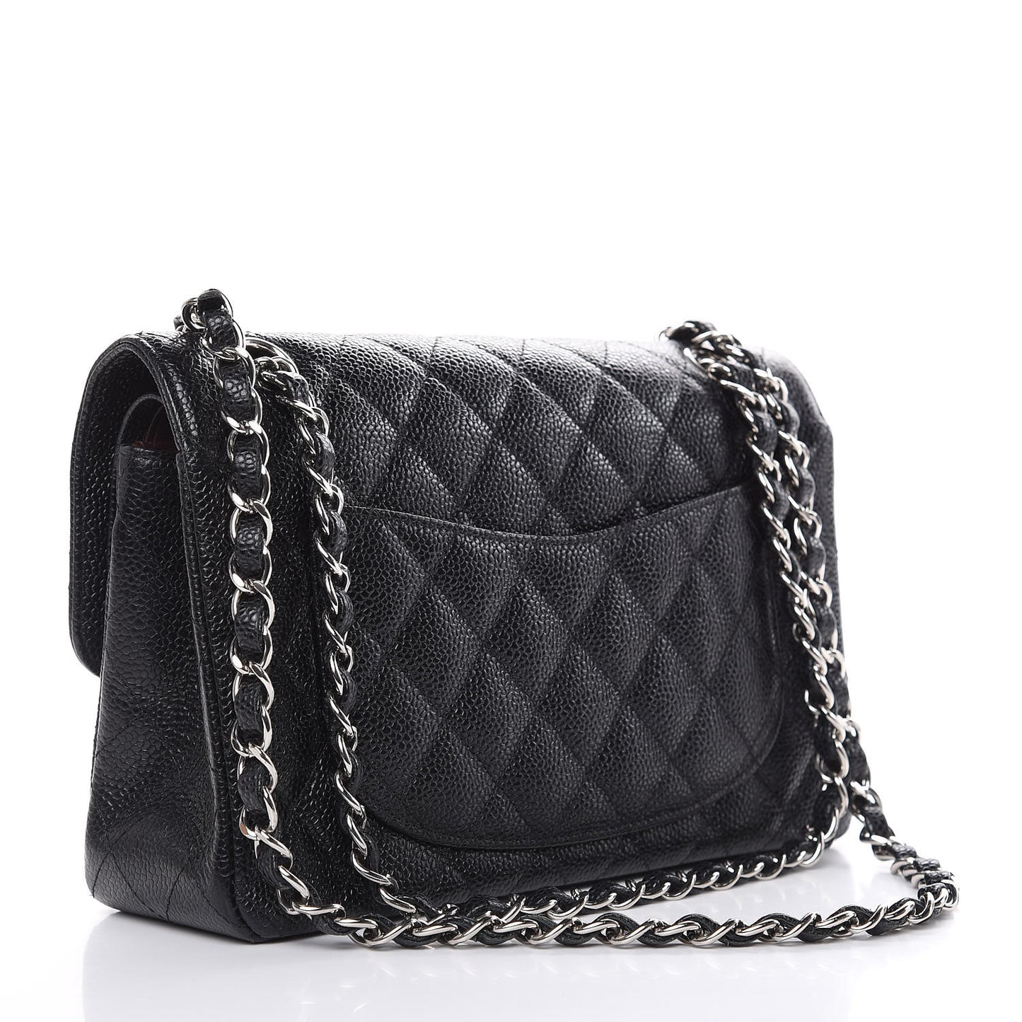 Caviar Quilted Small Double Flap Black
