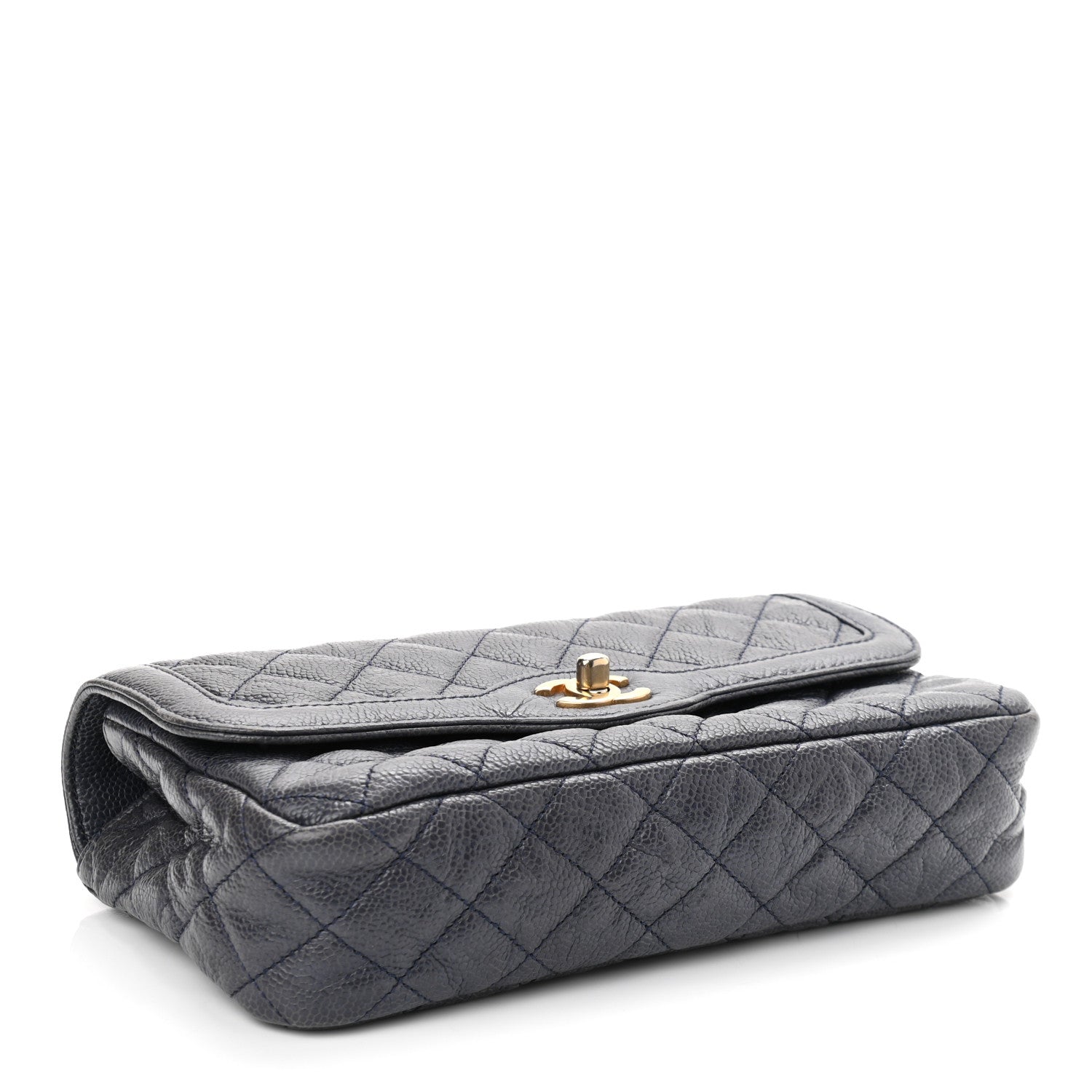 Chanel Crumpled Grained Calfskin Small Two Tone Flap Navy 4 of 10