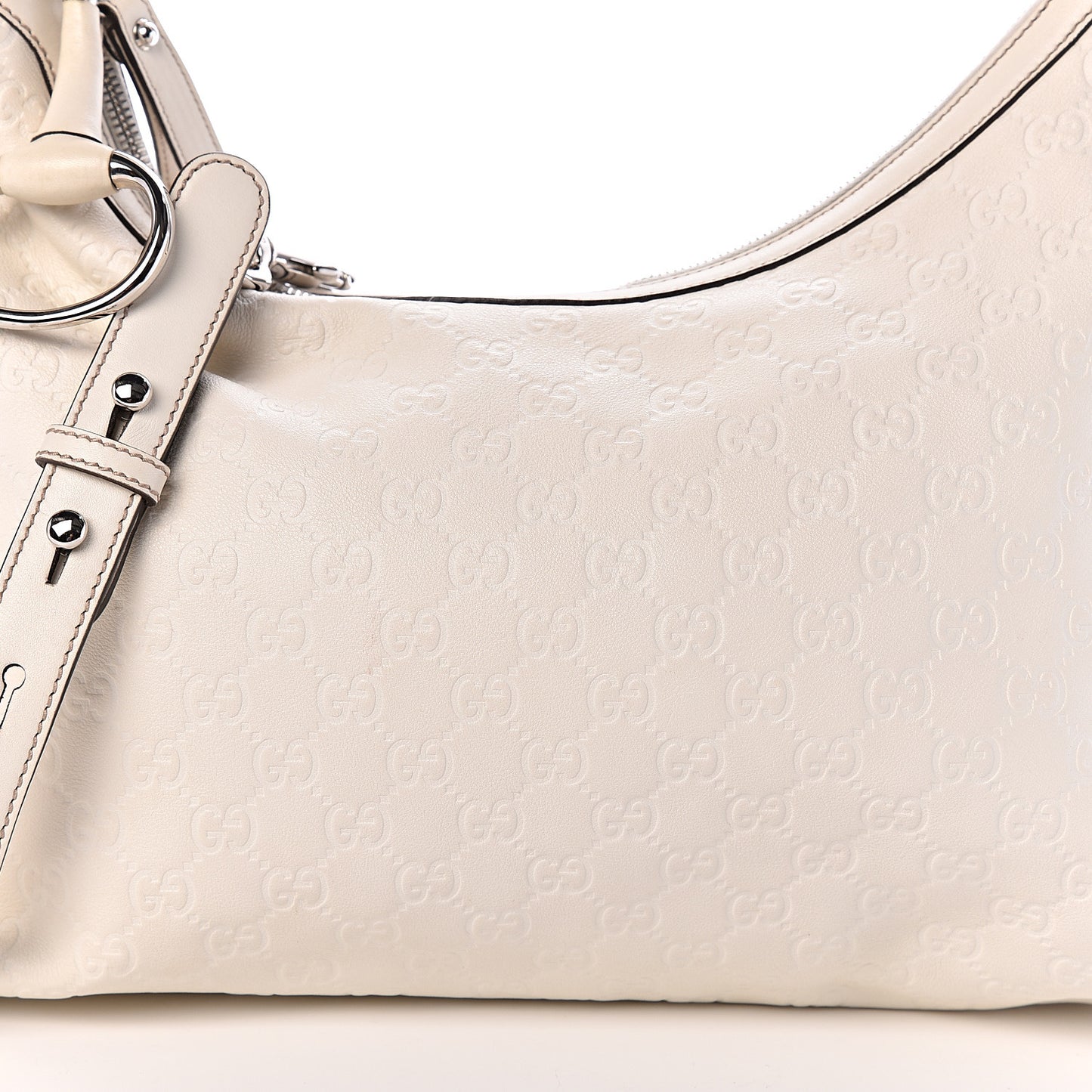 Guccissima Medium Icon Bit Hobo White