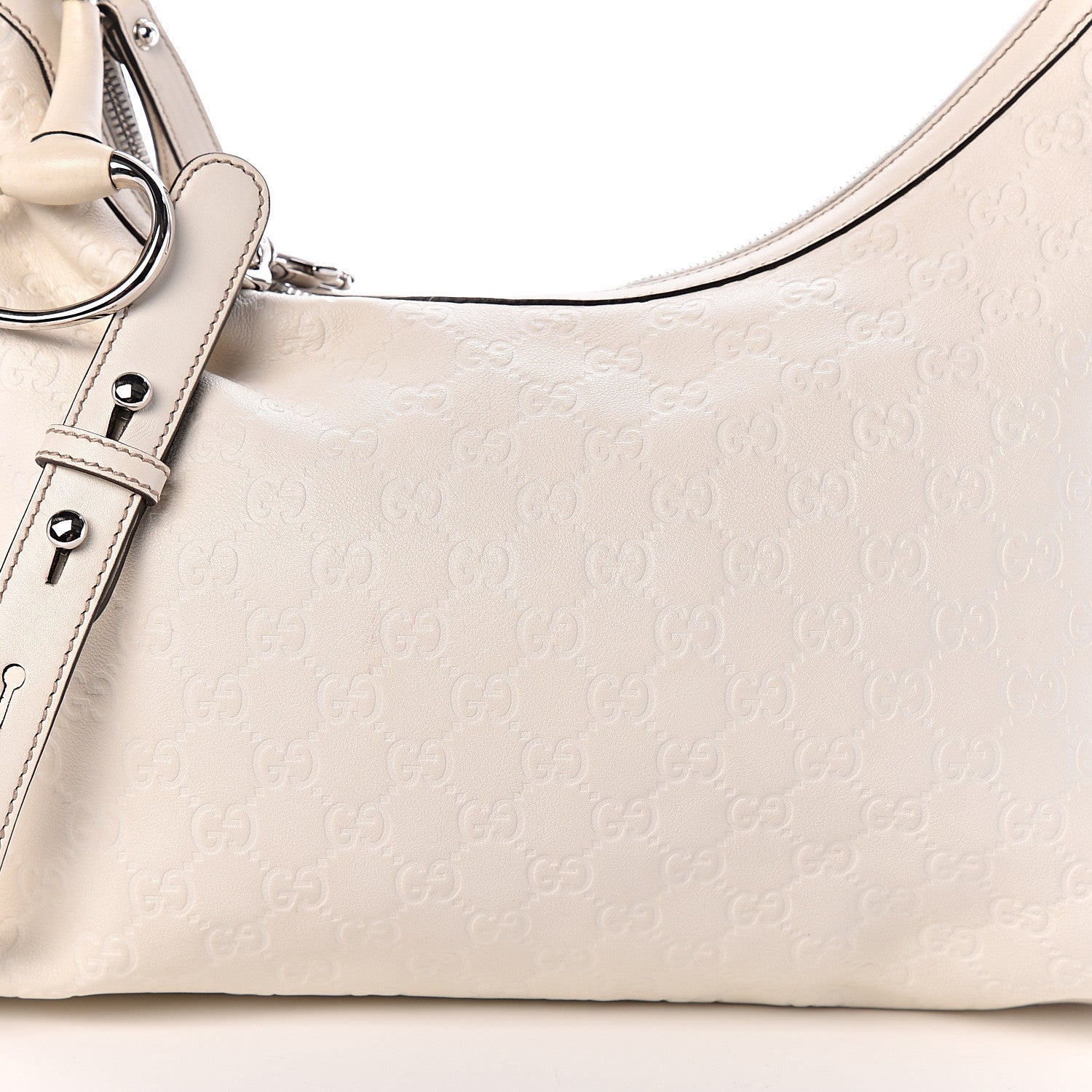Gucci Guccissima Medium Icon Bit Hobo White 11 of 11