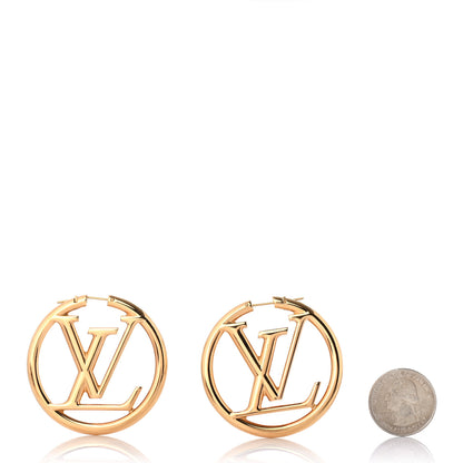 Louis Vuitton Metal Louise Hoop Earrings Gold 3 of 4