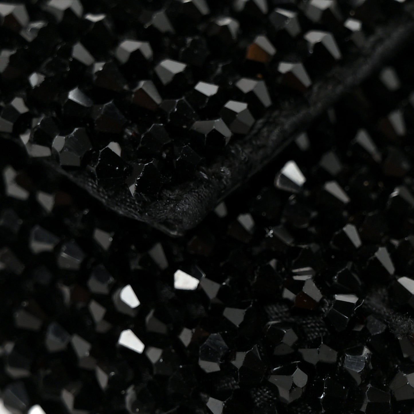 Crystal Vitello King Beaded Nano Baguette Charm Black