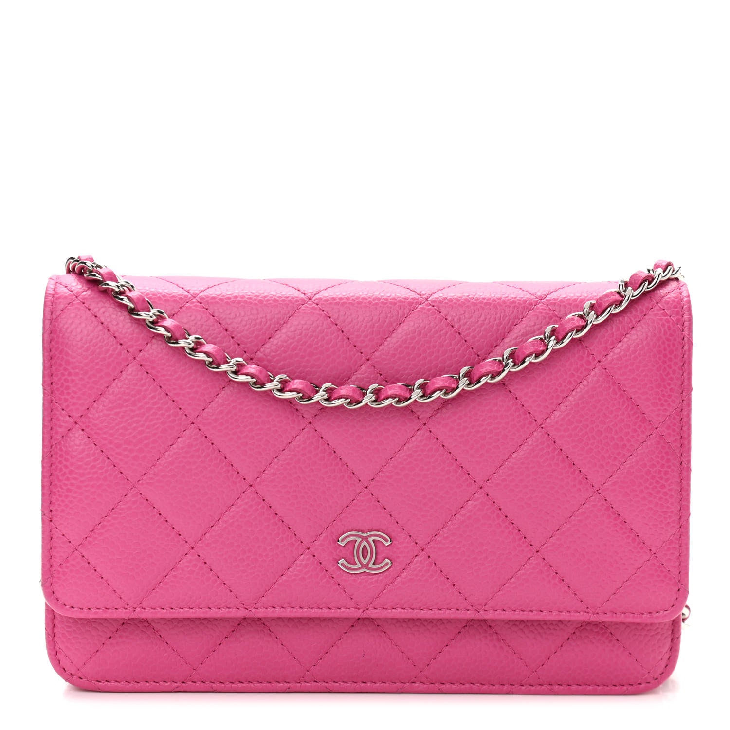 Chanel Caviar Quilted Wallet On Chain WOC Dark Pink 1 of 12