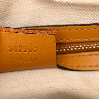 Gucci Monogram Selleria Calfskin Vintage Web Medium Boston Beige Ebony Yellow 7 of 17
