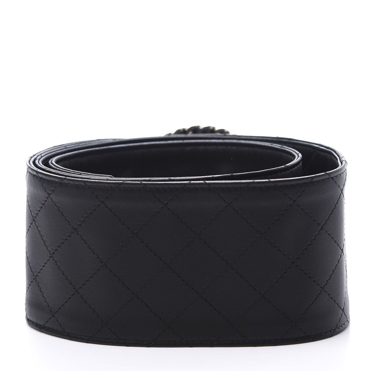 Lambskin Stitched Chain Belt 80 34 Black