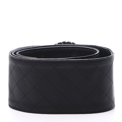 Chanel Lambskin Stitched Chain Belt 80 34 Black 2 of 7
