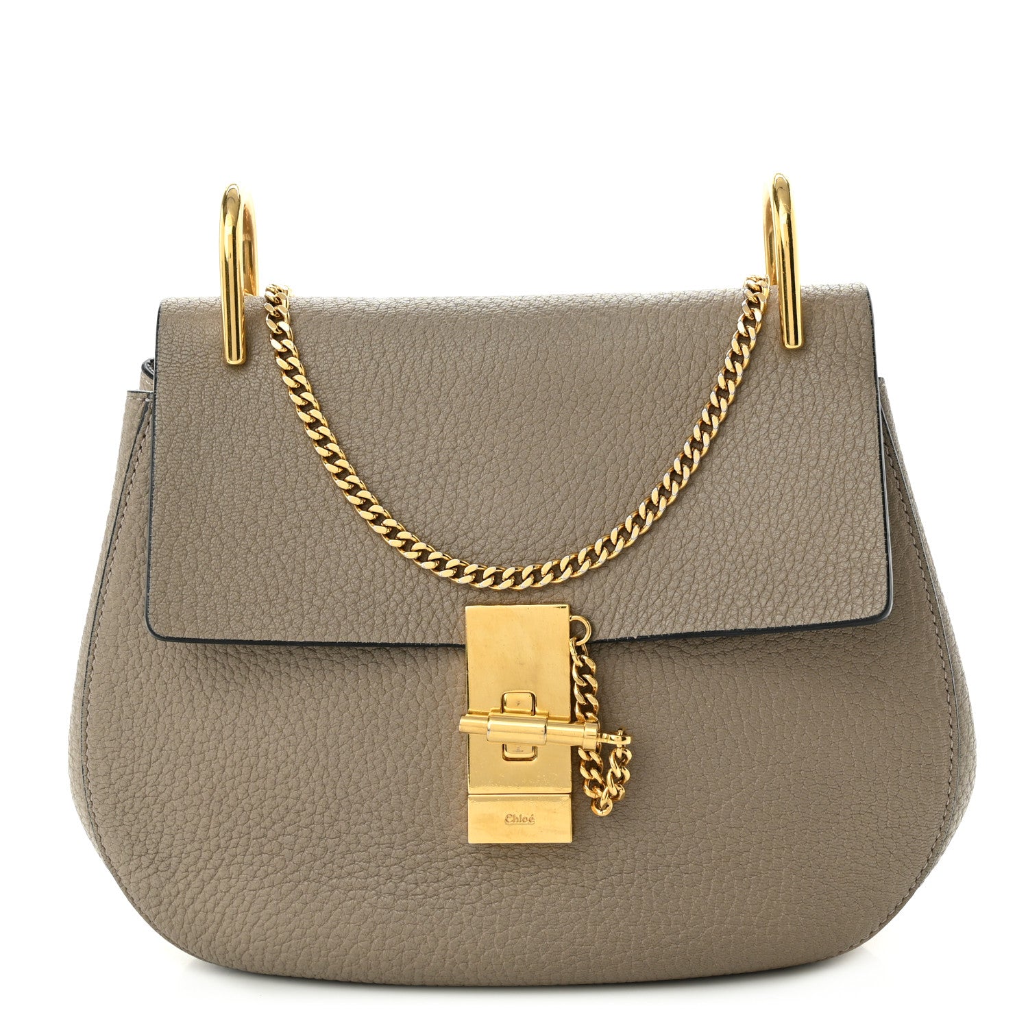 Chloe Grained Lambskin Mini Drew Shoulder Bag Motty Grey 1 of 9