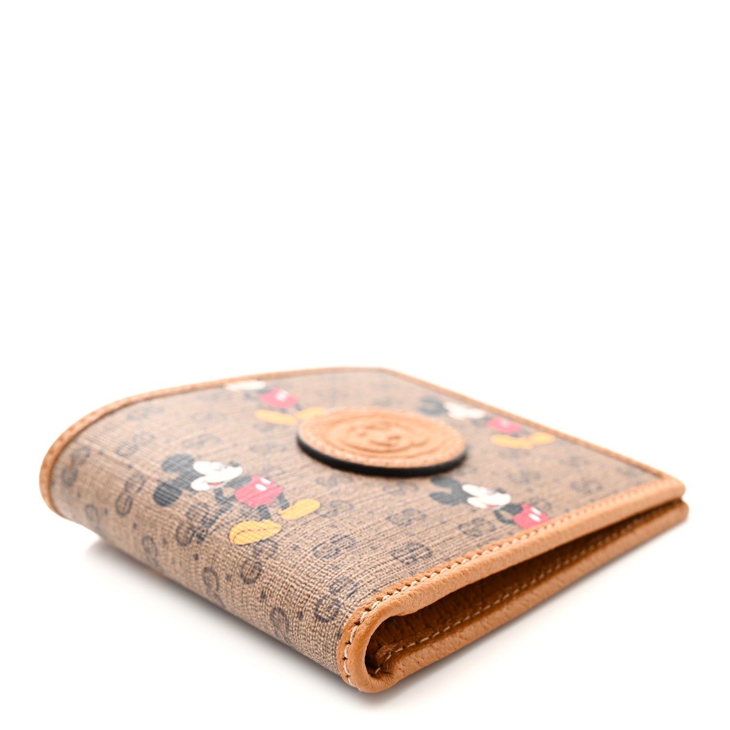 Gucci X DISNEY Mini Vintage GG Supreme Monogram Mickey Mouse Wallet Beige Vintage Sun Oil 4 of 6