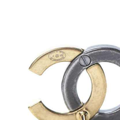 Chanel Metal CC Earrings Gold Ruthenium 4 of 5